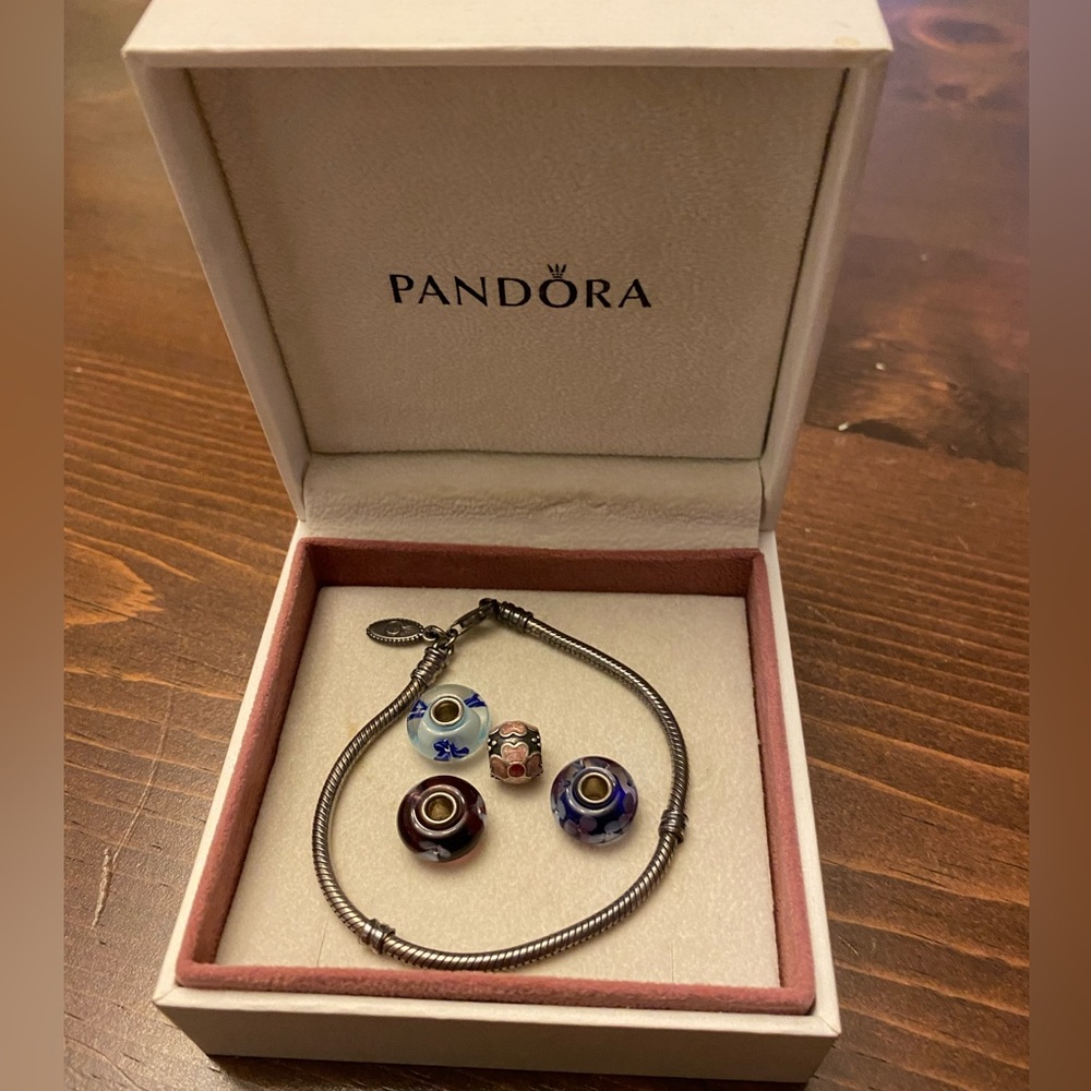 Pandora bracelet and charms!